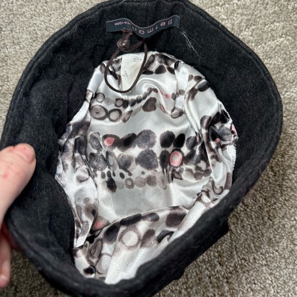 Betmar Alexandrite cloche black hat with floral accent main image 7